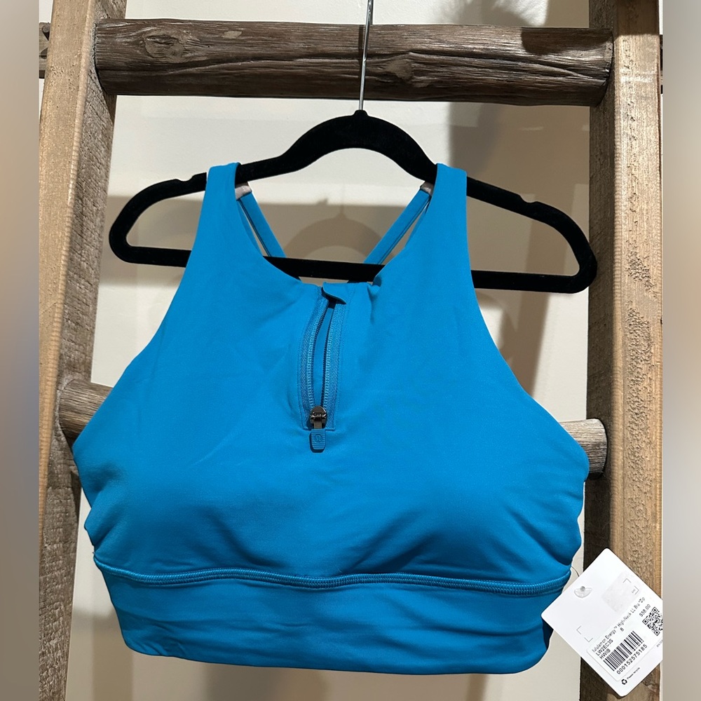 Lululemon Energy Long Line Bra High Neck Blue Hawaiian B/C Cups NWT SOLDOUT - Picture 1 of 4